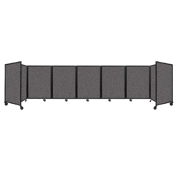 Room Divider 360 Folding Portable Partition 19'6" x 4' Charcoal Gray Fabric